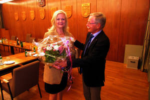 Bürgermeisterin Frau Ritter mit Lions Präsident Dr. Albert